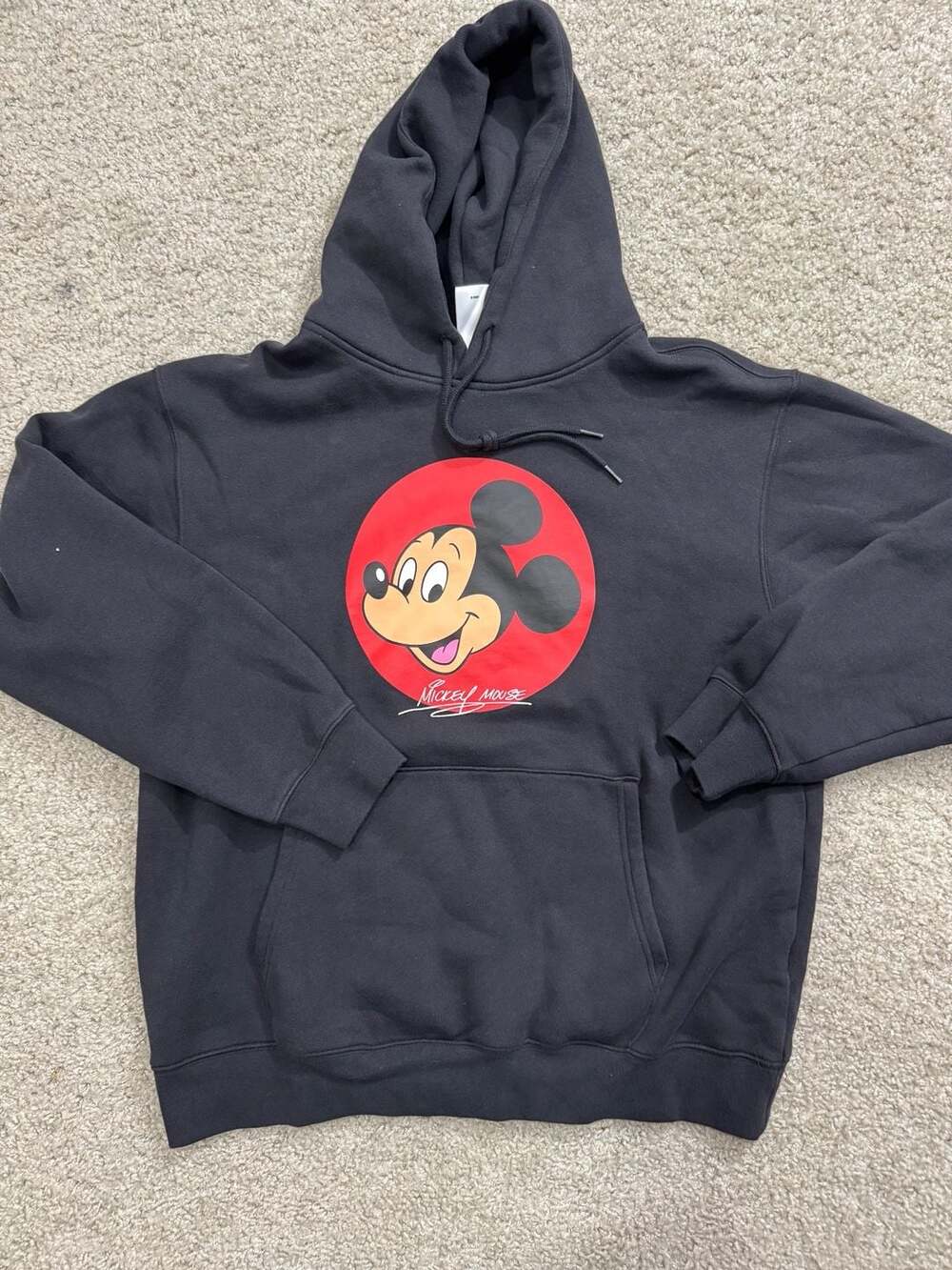 Disney Mickey Mouse Classic Graphic Black Hoodie Size Large